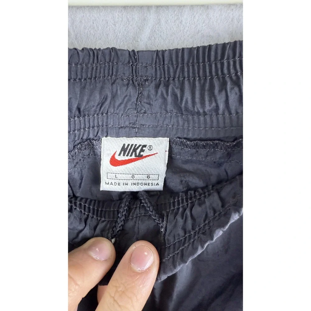 Vintage Nike Pants Mens‎ Large Black Windbreaker Track Nylon Joggers 90s